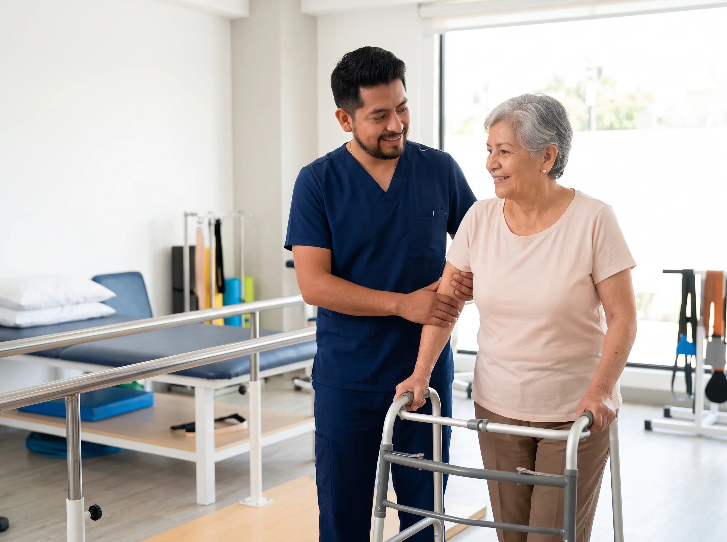 Paciente durante una sesión de recuperación funcional
